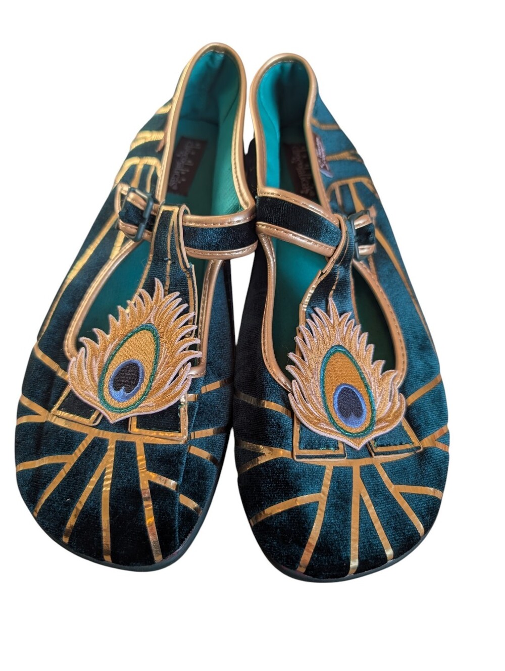 NWOT Hot Chocolate Design Chocoloticas Velvet Peacock Mary Jane Shoes Sz 8.5